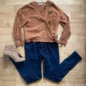 Everlane washable silk wrap top